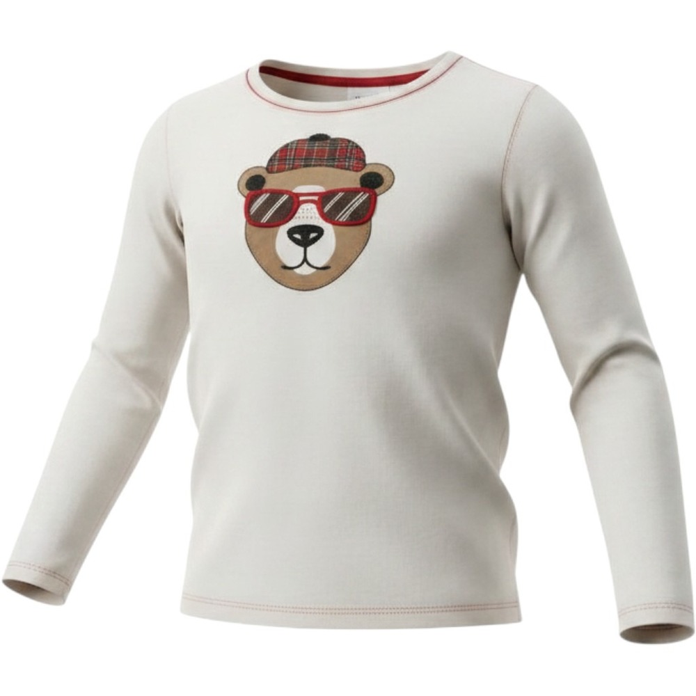 Tommy Bahama Toddler Boys Ivory Hipster Bear Graphic T-Shirt‎ Size 4T